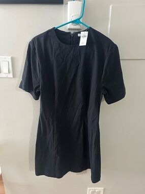 New Abercrombie And Fitch Black Cotton Short Sleeve Dress Simple Size Small Tall